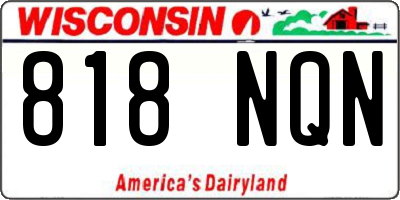 WI license plate 818NQN