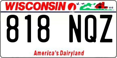 WI license plate 818NQZ