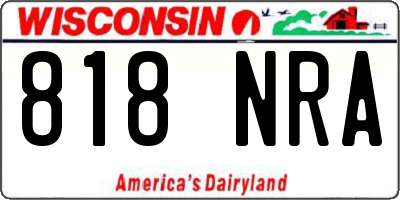 WI license plate 818NRA