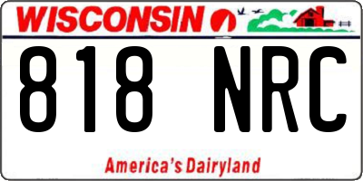 WI license plate 818NRC