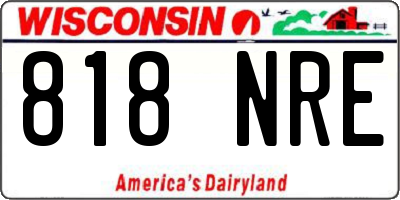 WI license plate 818NRE