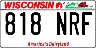 WI license plate 818NRF