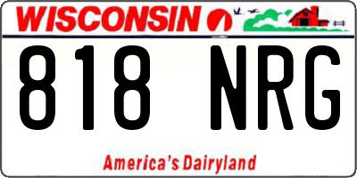 WI license plate 818NRG