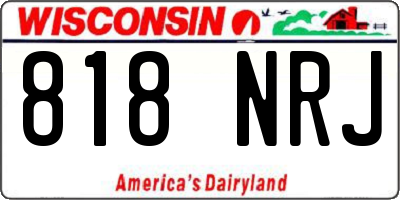 WI license plate 818NRJ