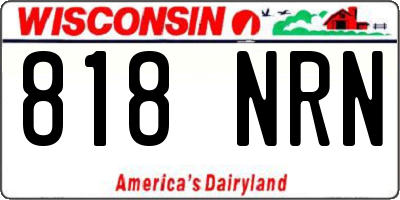 WI license plate 818NRN
