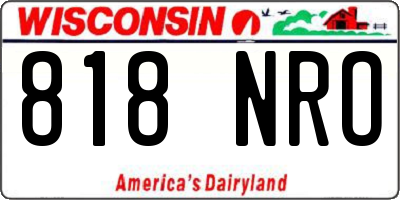WI license plate 818NRO