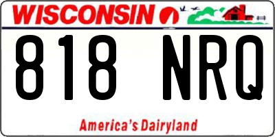 WI license plate 818NRQ
