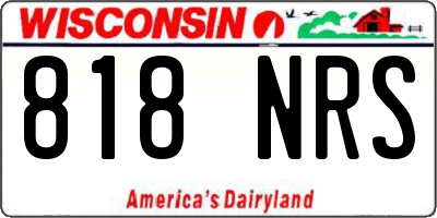 WI license plate 818NRS