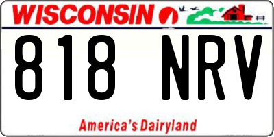 WI license plate 818NRV
