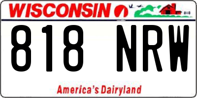 WI license plate 818NRW