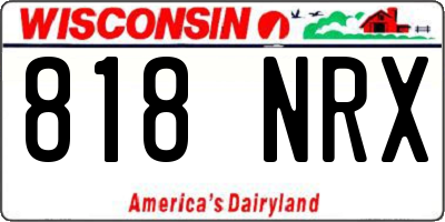 WI license plate 818NRX