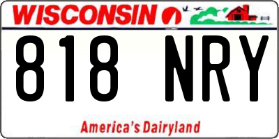 WI license plate 818NRY