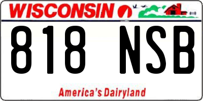WI license plate 818NSB