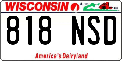 WI license plate 818NSD