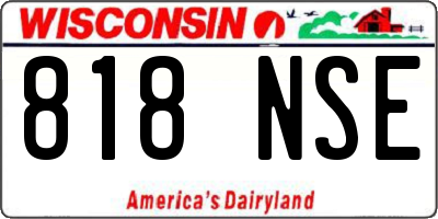 WI license plate 818NSE