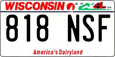 WI license plate 818NSF