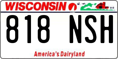 WI license plate 818NSH