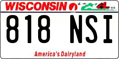 WI license plate 818NSI