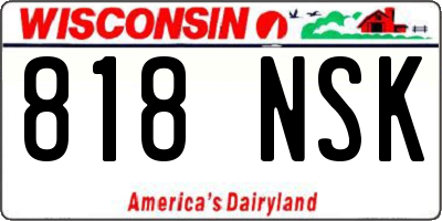 WI license plate 818NSK