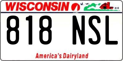 WI license plate 818NSL