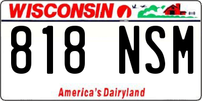 WI license plate 818NSM