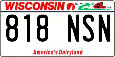 WI license plate 818NSN