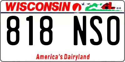 WI license plate 818NSO