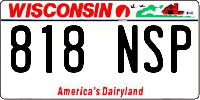 WI license plate 818NSP