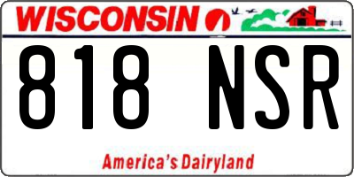 WI license plate 818NSR