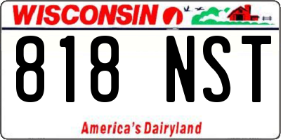 WI license plate 818NST