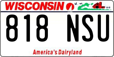 WI license plate 818NSU