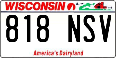 WI license plate 818NSV
