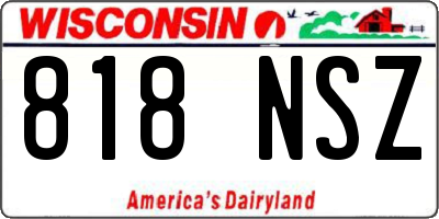 WI license plate 818NSZ