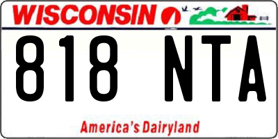WI license plate 818NTA