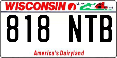 WI license plate 818NTB