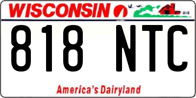 WI license plate 818NTC