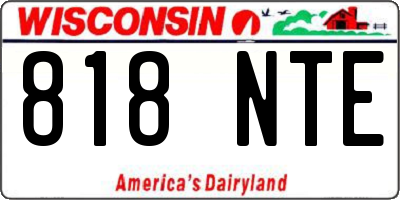 WI license plate 818NTE
