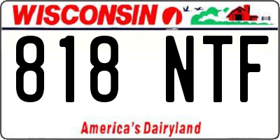 WI license plate 818NTF
