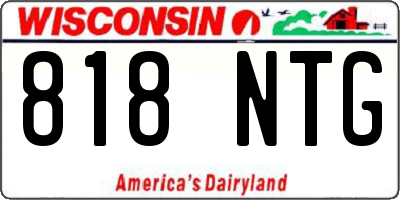 WI license plate 818NTG