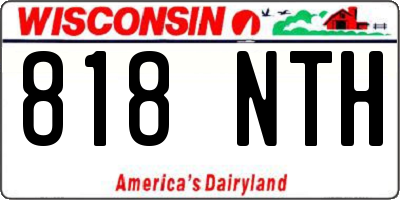 WI license plate 818NTH