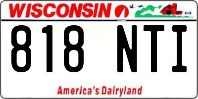 WI license plate 818NTI