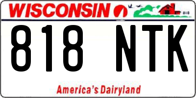 WI license plate 818NTK
