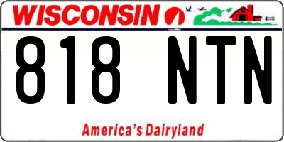 WI license plate 818NTN