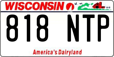 WI license plate 818NTP
