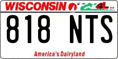 WI license plate 818NTS
