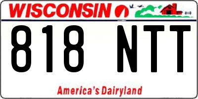 WI license plate 818NTT