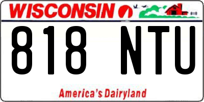 WI license plate 818NTU
