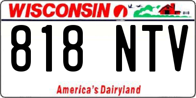 WI license plate 818NTV