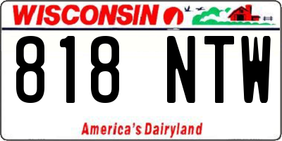WI license plate 818NTW