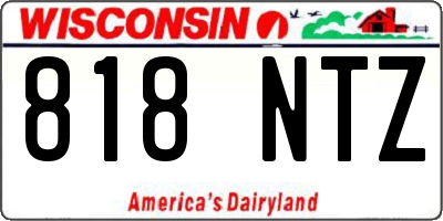 WI license plate 818NTZ